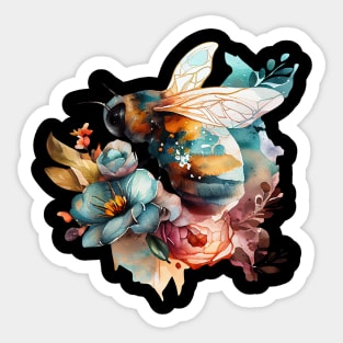 Floral Bee Watercolor 6.0 Sticker